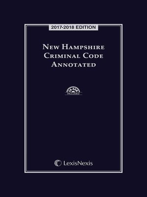cover image of New Hampshire Criminal Code Annotated